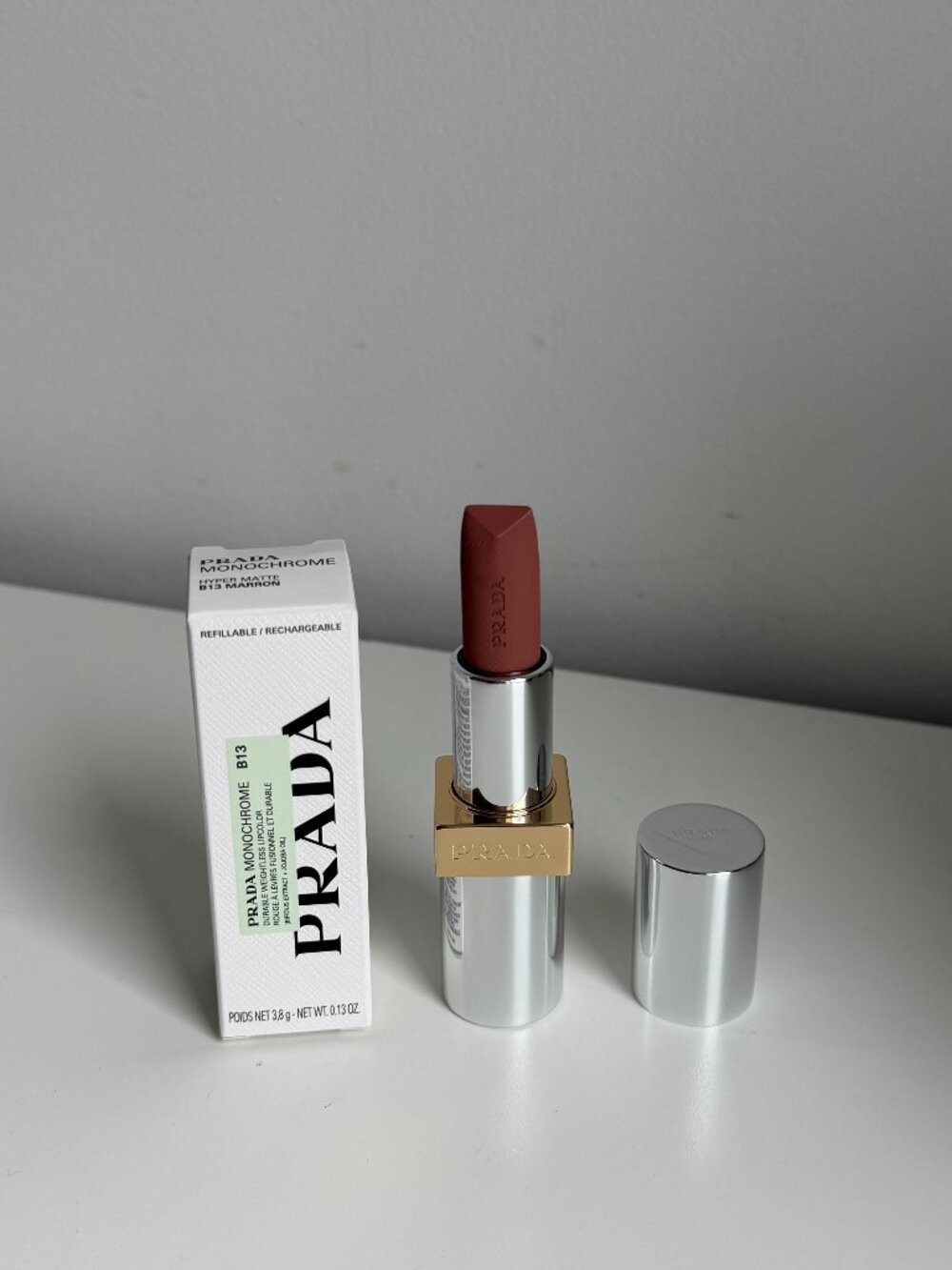 NWT Prada Monochrome Hyper Matte Lipstick B13 Marron